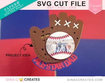 3D Father's day All-star Dad SVG Cut file, Baseball mitt and ball SVG