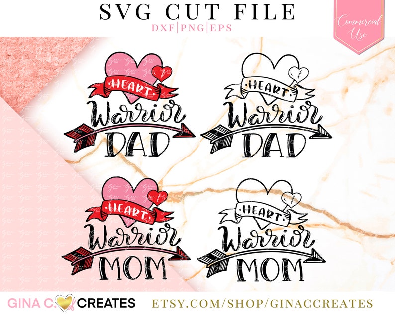 Download Heart Warrior Mom & Dad SVG Bundle CHD mom svg dad svg chd ...