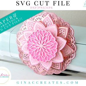 3D Love Hope Faith Flower Mandala SVG Cut File, 3D mandala svg