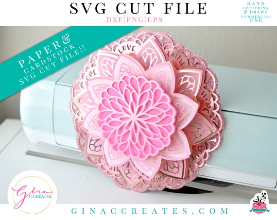 Download 3d Love Hope Faith Flower Mandala Svg Cut File 3d Mandala Svg Etsy