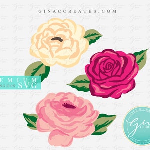 Spring Flower SVG Cut File, Rose SVG, Peony SVG, Floral svg