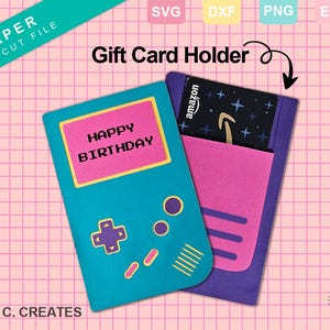 Années 80 SVG, svg joyeux anniversaire, porte-cartes svg, projet Cricut, fichier SVG des années 80 pour carte-cadeau, jeu vidéo rétro SVG
