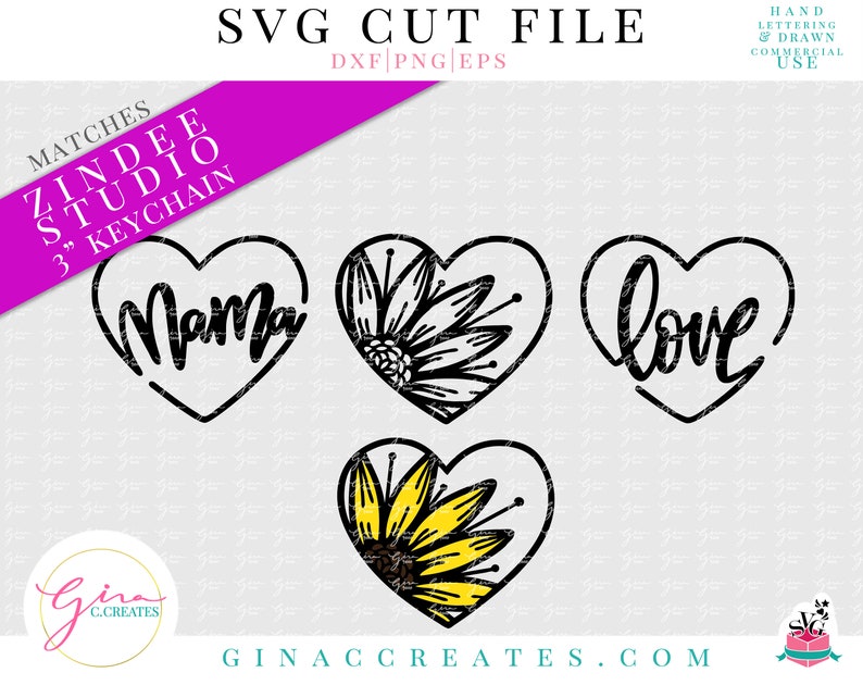 Download Mama Heart SVG Cut File Sunflower Heart svg svg for | Etsy