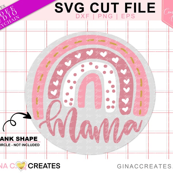Mama Boho Rainbow SVG , for 3 inch Circle key chain blank
