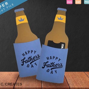 Fars dag ölflaska presentkortshållare SVG | Cricut Cut-fil | Kartongfodral med Glad fars dag-design