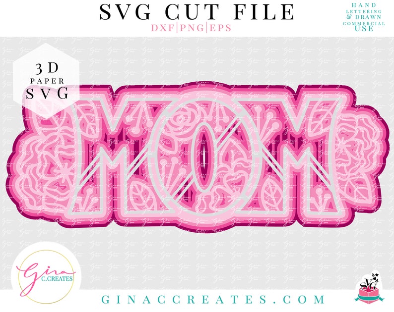 Download 3D Mom with Flowers SVG Cut File 3D paper card stock SVG | Etsy
