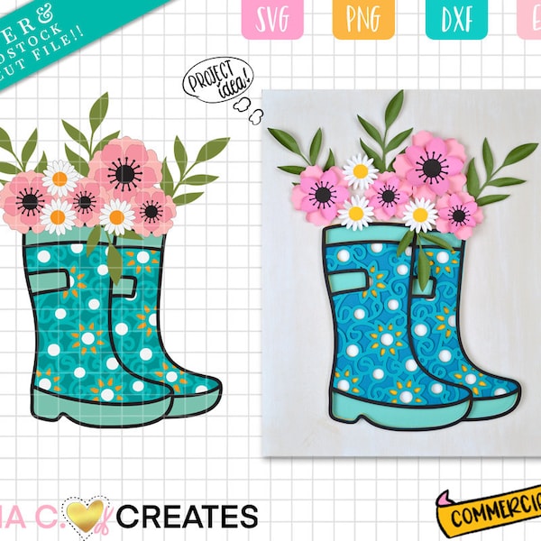 Rainboots Layered Mandala SVG, Paper Flower Rainboots, Shadow Box SVG Rainboots Layered Mandala SVG, Paper Flower Rainboots, Shadow Box SVG