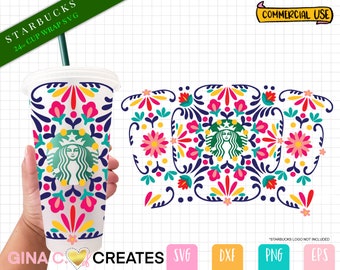 Floral Mexican Pattern Wrap SVG