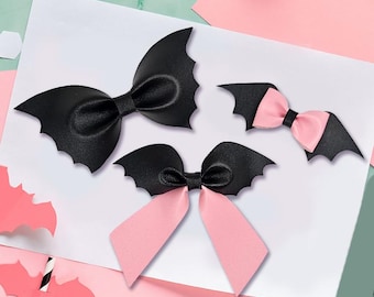 Bat Bow Hair Template, Halloween SVG Cut File (Digital Download)