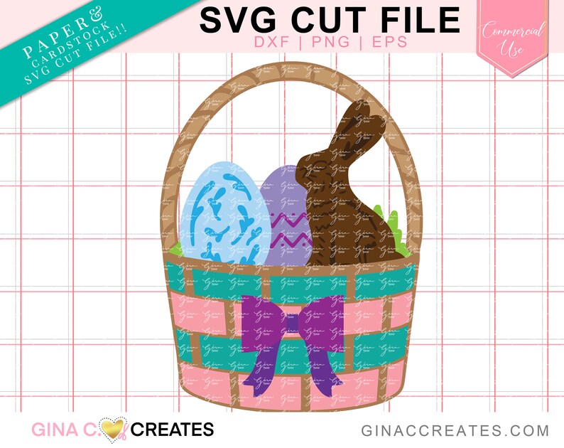 Layered Paper Easter Basket SVG Cut File, Easter Eggs Svg, Chocolate ...