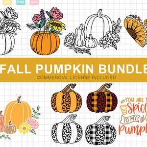 Thanksgiving Pumpkin SVG Bundle, Fall Pumpkins svg, fall sunflower svg