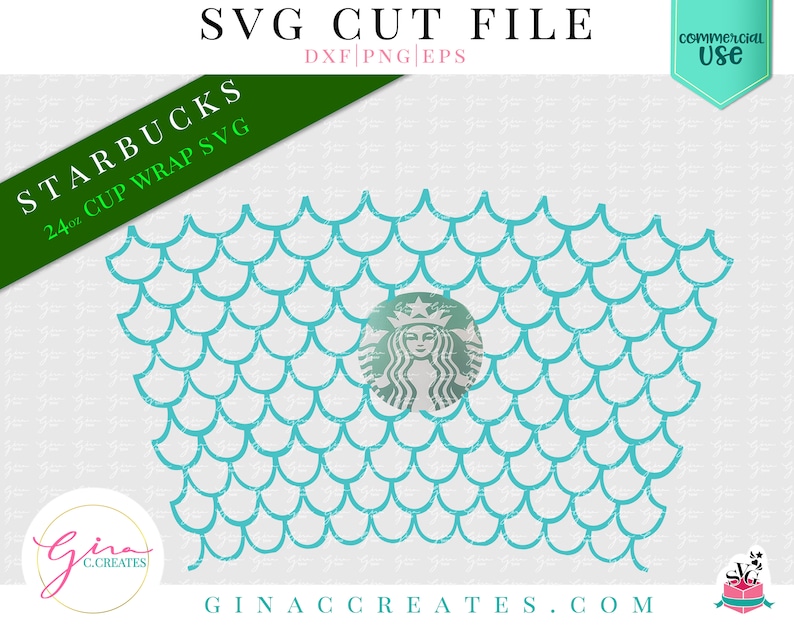 Download Mermaid Scales Wrap SVG starbucks cup mermaid scales wrap ...
