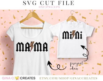 Mamá y Mini SVG Bundle, rayo rayo svg, leopardo mamá y yo archivo de corte SVG