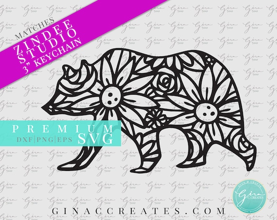 Download Floral Mandala Bear Svg Cut File Svg For 3 Inch Bear Key Etsy