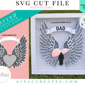 3D Angel Wings Memorial Mandala SVG Cut File, 3D mandala svg, Memorial SVG