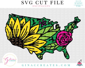 United States Floral Mandala SVG Cut File