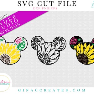 Flower Mouse Head SVG Cut File, svg for Zindee&#39;s 3 inch smileys blank