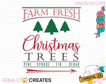 Farm Fresh Christmas Trees SVG, Christmas sign svg