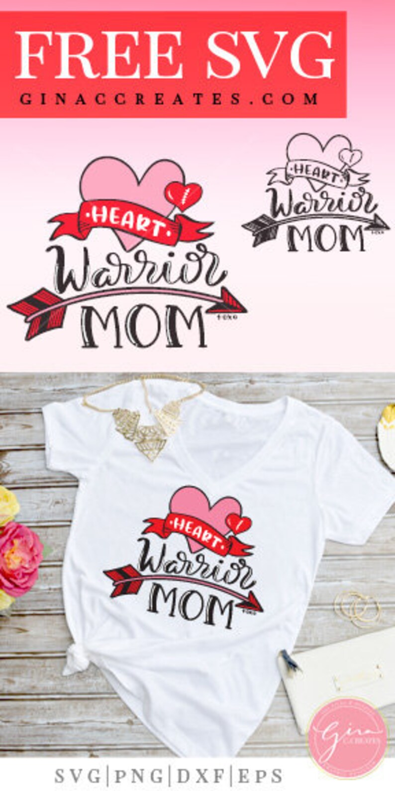 Download Free Heart Warrior MOM Hand-crafted SVG CHD mom svg Mom svg | Etsy