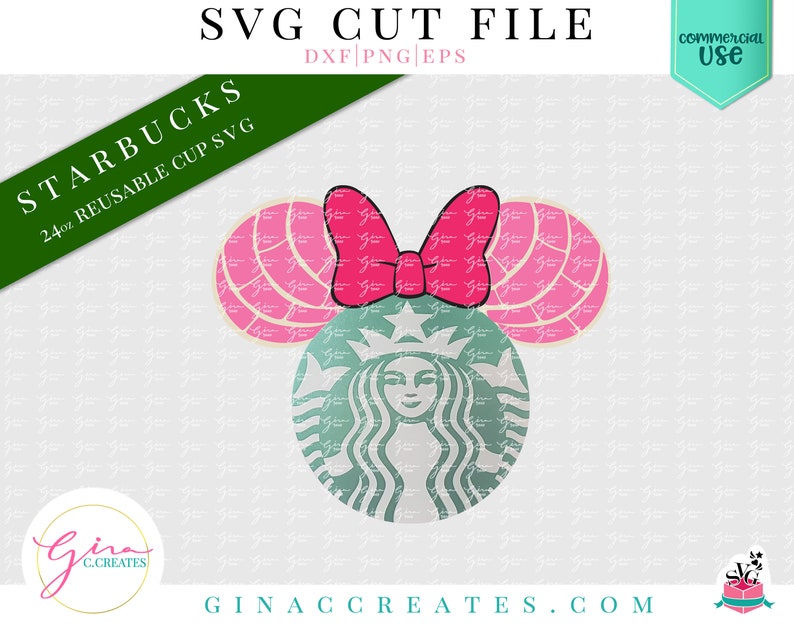 Download Concha Ears with bow SVG concha ears starbucks logo svg | Etsy