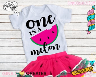 One in a Melon SVG, Watermelon SVG, 1st Birthday SVG