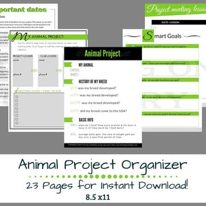 Animal Project Organizer, Livestock Management Organizer, Digital Planner, PDF file