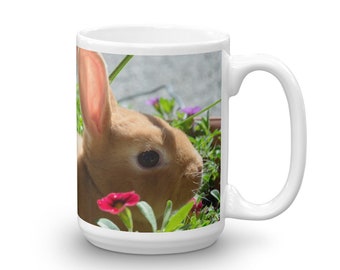 Bunnies are proof that everything is going to be okay! Unique Photo Mug, Mini Rex Rabbit Mug, Coffee Mug, Tea Mug, Gift Idea