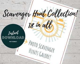 Big Pack of Scavenger Hunts, Scavenger Hunt Bundle,  Photography Challenge, Photo Treasure Hunts, Holiday and Seasonal Scavenger Hunts