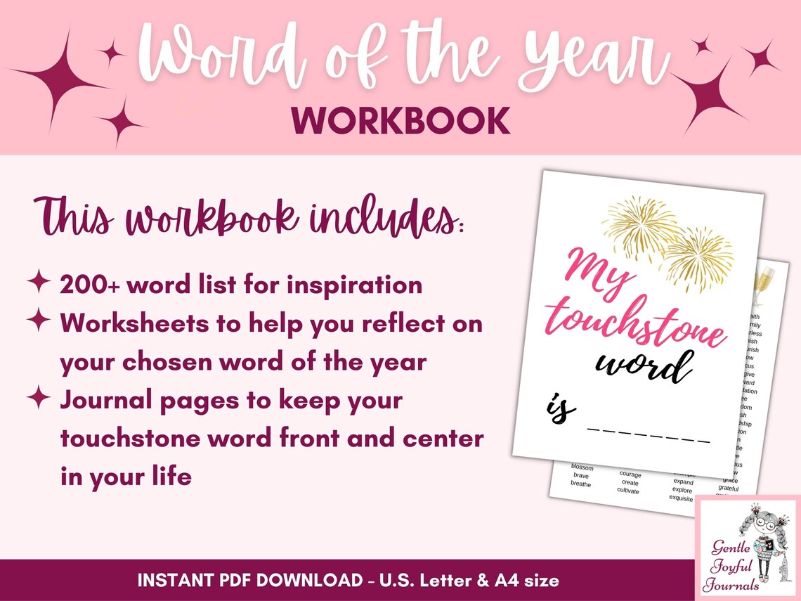 2024 Word of the Year Printable Workbook and Journal My Little Word My