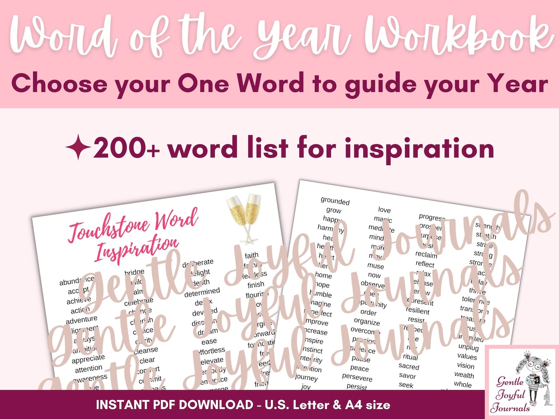 2024 Word of the Year Printable Workbook and Journal My Little Word My