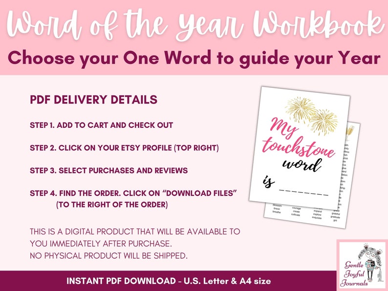 2025 Word of the Year Printable Workbook and Journal My Little Word My