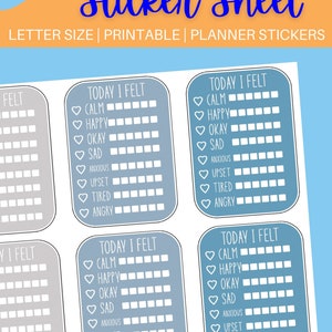 Daily Mood Tracker Sticker Sheet for Paper Planners Self Care Journals ...