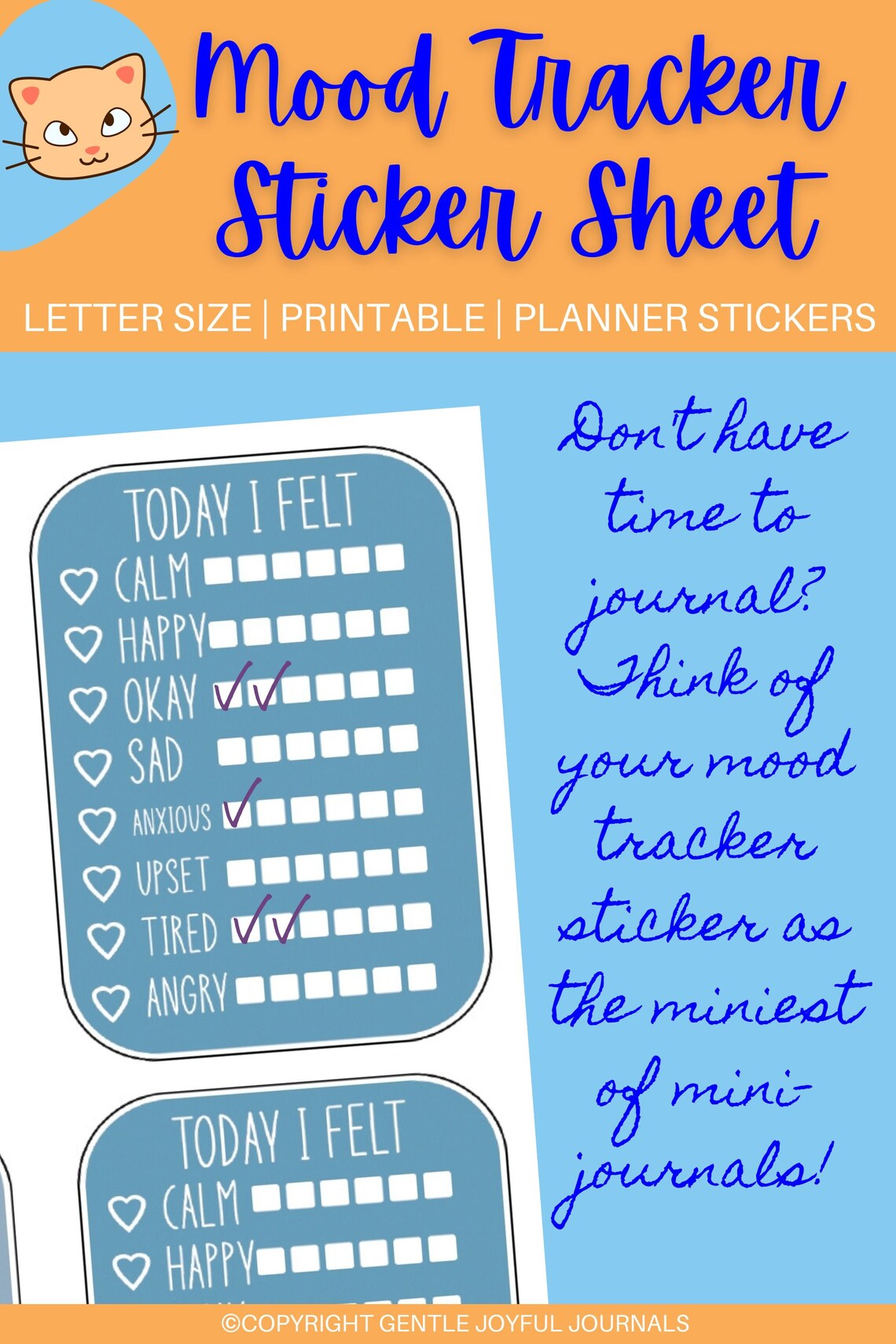 Daily Mood Tracker Sticker Sheet for Paper Planners Self Care - Etsy