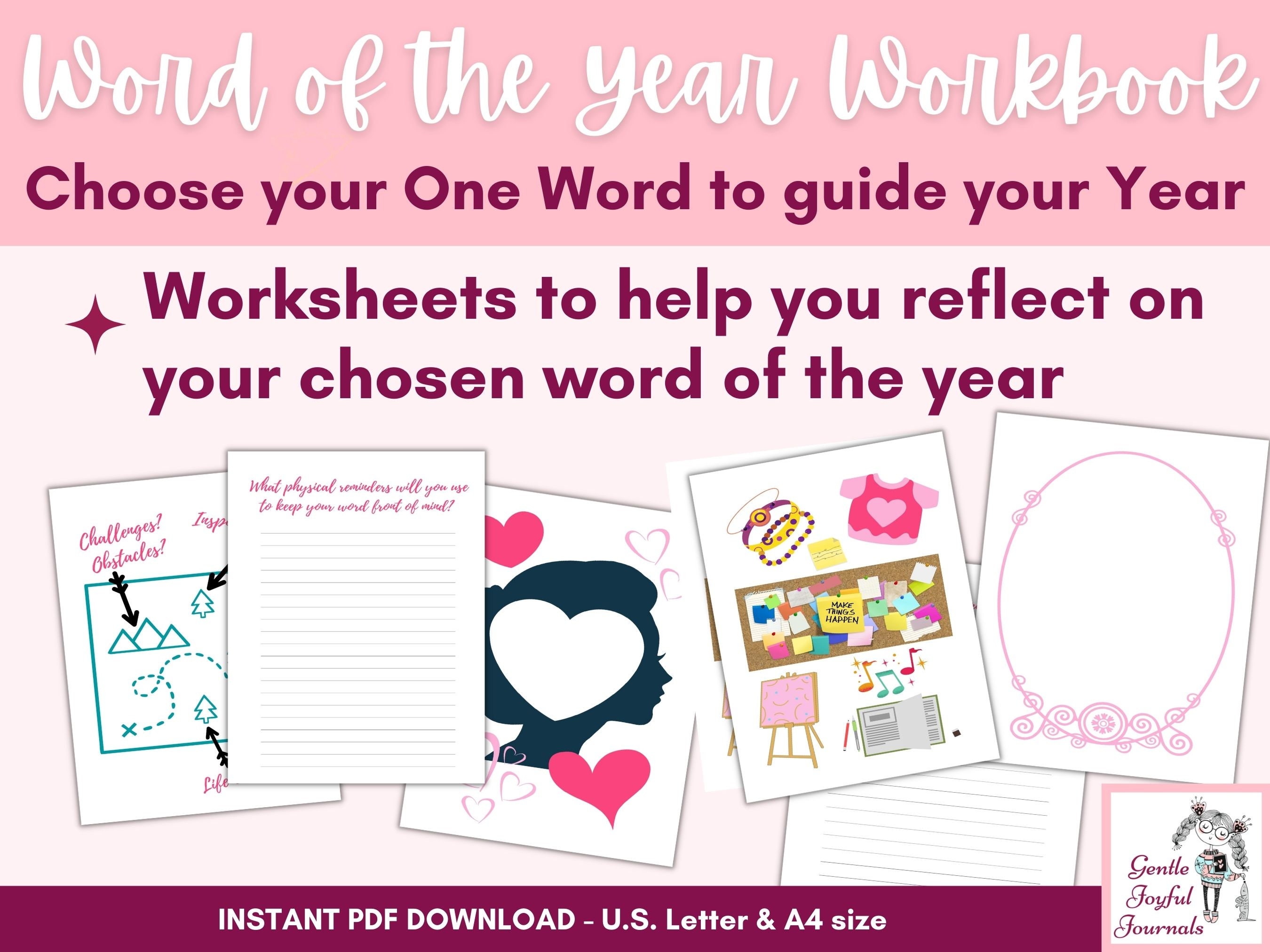 2024 Word of the Year Printable Workbook and Journal My Little Word My