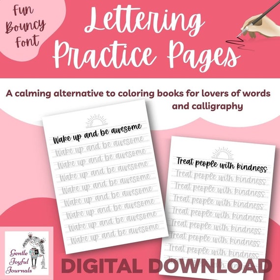 Modern Calligraphy Workbook For Adults: Learn Hand Lettering For Beginners  With Letters, Words Tracing & Motivational Sentences