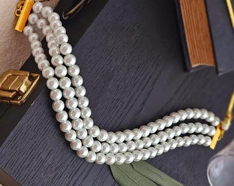 Pearl Choker Necklace, Bollywood Indian Jewelry