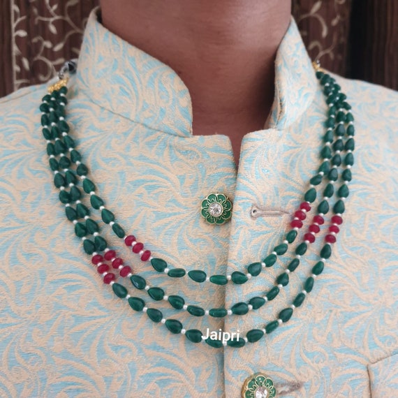 Indian Groom Jewelry Sherwani Necklace 