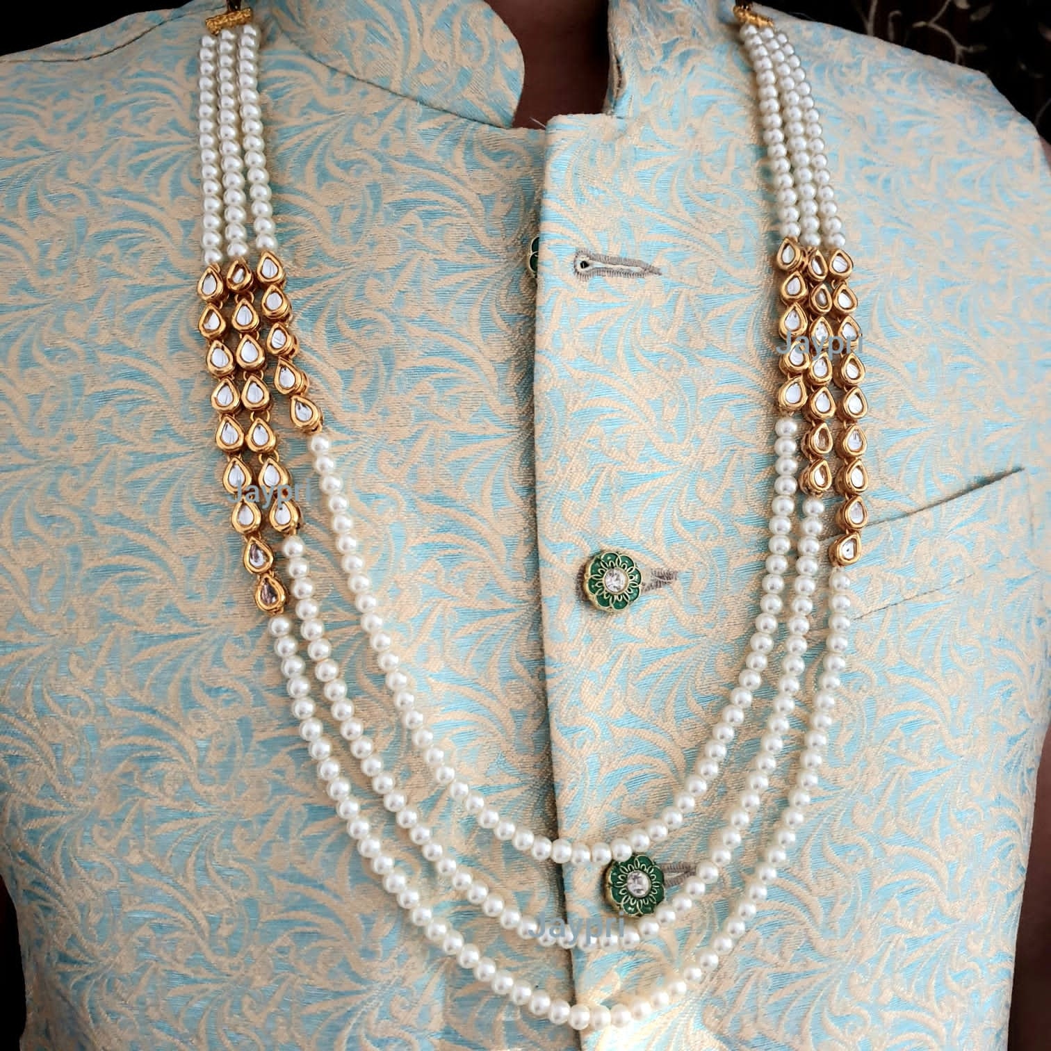 Pearl Kundan Indian Groom Necklace Sherwani Jewelry Necklace Etsy