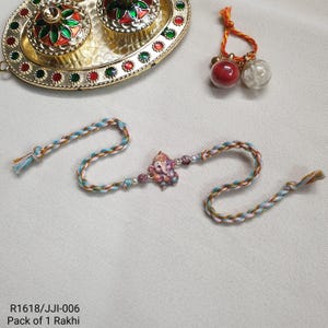 Ganesha Rakhi per bambini, Rakhi 2025, Rakshabandhan, Carte Rakhi, Rakhi religioso, Rakhri, Rakhi per bambini, Filo di cotone 100% Rakhi per bambini