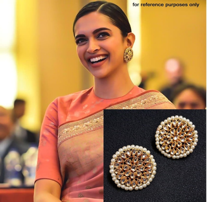 Kundan Pearl Studs Sabyasachi Statement Earrings Kundan Etsy