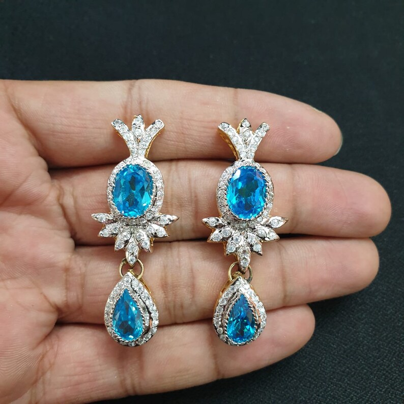 ADCZ Necklace Set AD Necklace Set With Earrings Cz Bridal Necklace Bridesmaid Gift Jewelry Indian Jewelry Wedding Jewelry Indian Chic