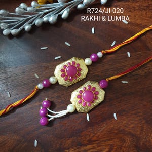Kundan Rakhi Set, Bhaiya Bhabhi Rakhi Raksha Bandhan Gift