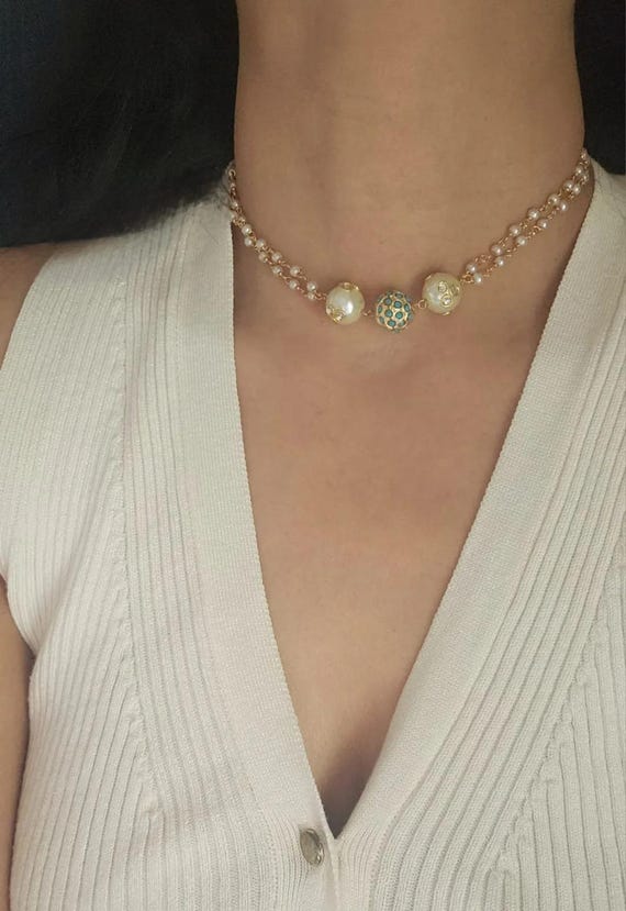 Kundan Polki Jadau Choker Set, Indian Pearl Necklace