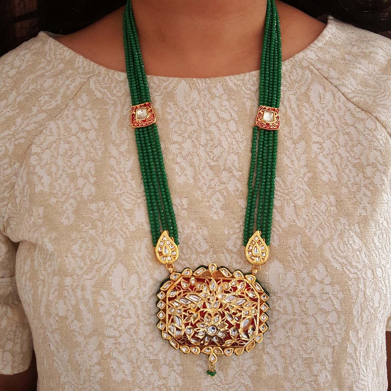 Kundan Jewelry Gold Plated Kundan Wedding Jewelry Traditional Jewelry Indian Jewelry Indian Wedding Jewelry Bridal Jewelry Long Set
