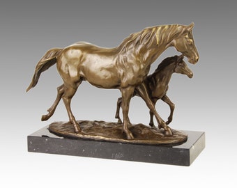 Bronze Pferd Statue Pferdefan Pferde Tierfigur Retro Bronzeskulptur Dekoration 