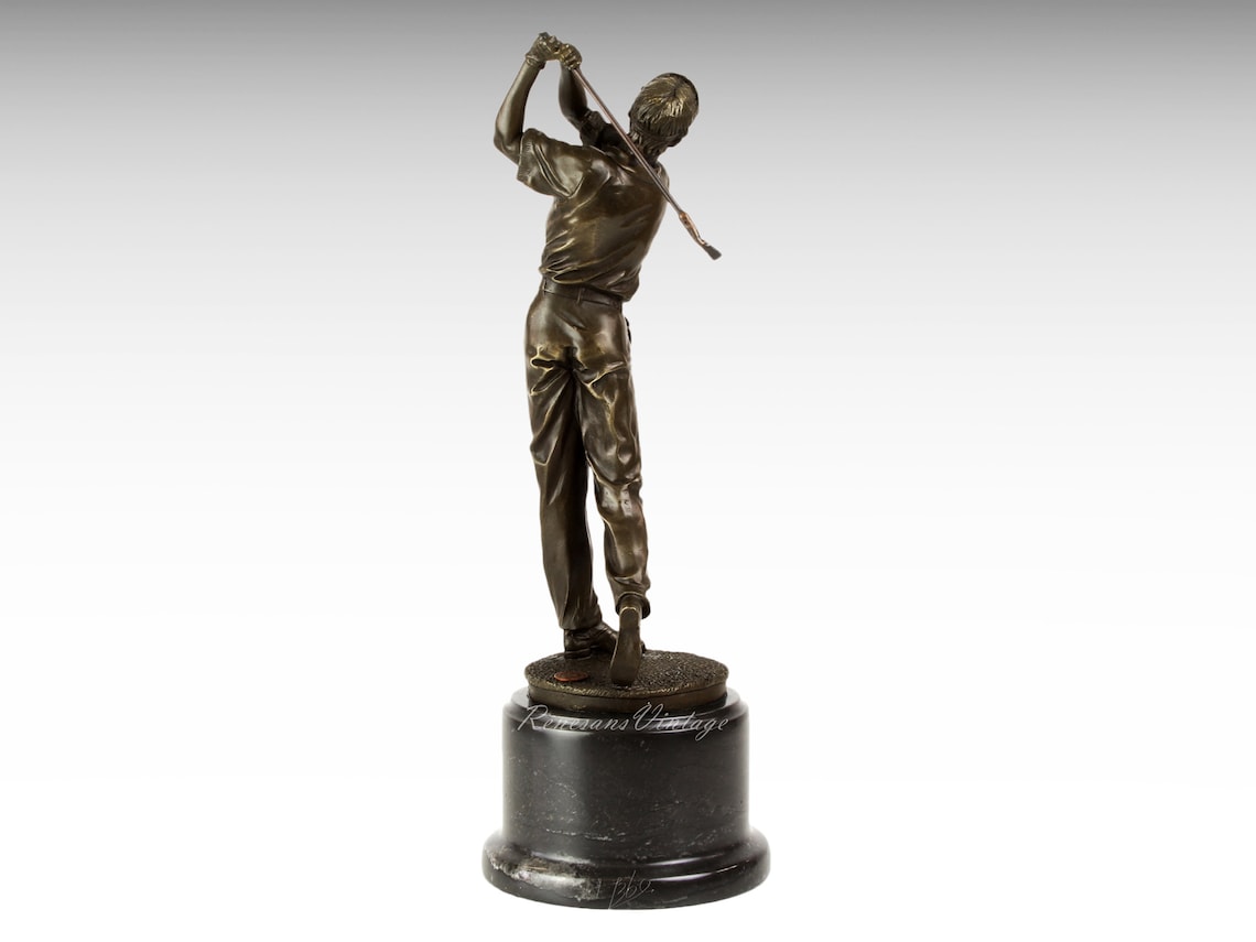 Large Bronze Sculpture of Golfer Golf Player Bronze Statue on Etsy
