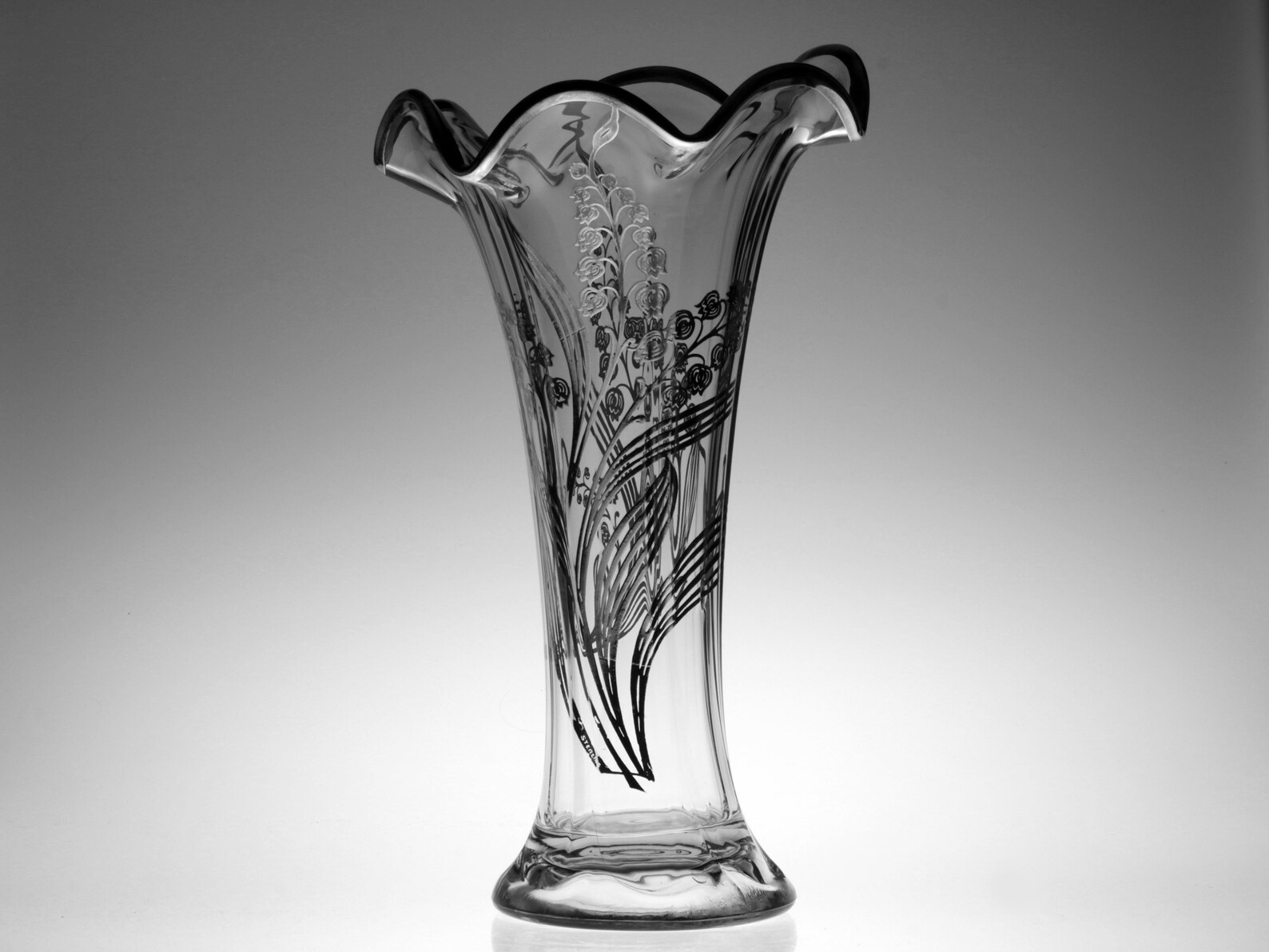 Vintage Large Sterling Silver Overlay Clear Glass Vase Etsy