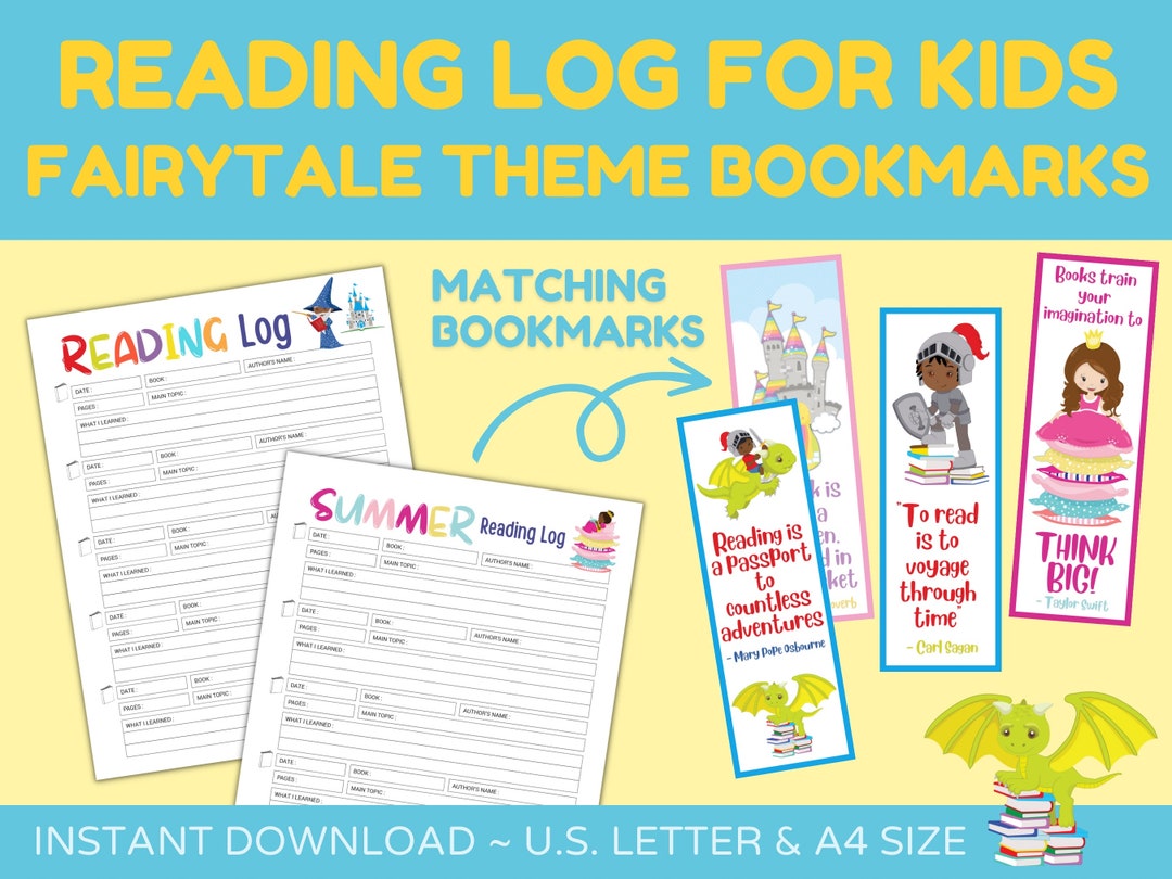 Printable Summer Reading Log and Bookmarks Set With Quotes About ...
