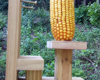 Table and chair squirrel corn cob feeder