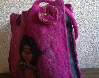 Felt bag, felted bag, handmade felt bag, shoulder bag,